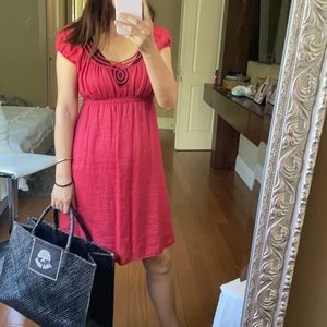 Max studio red linen dress